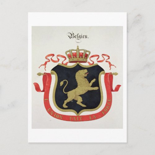 Arms of the Belgian Royal Family from a collectio Postcard