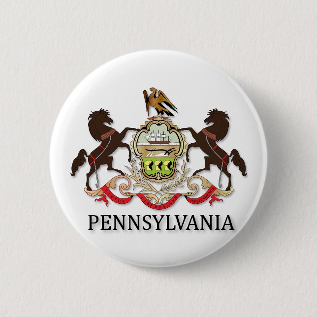 Arms of the state of Pennsylvania Button (Front)