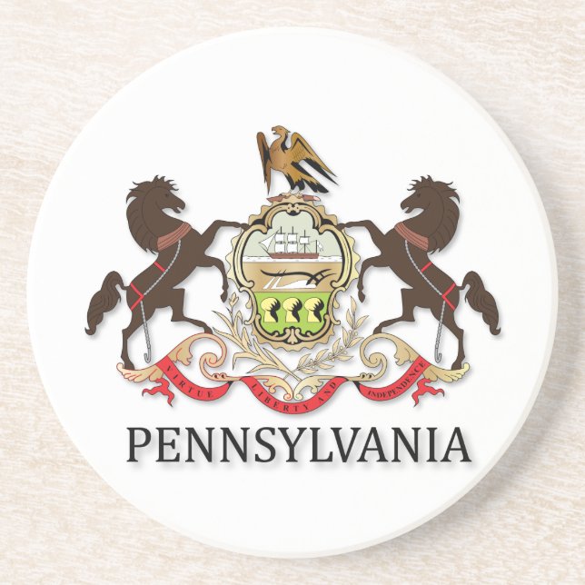 Arms of the state of Pennsylvania Drink Coaster (Front)
