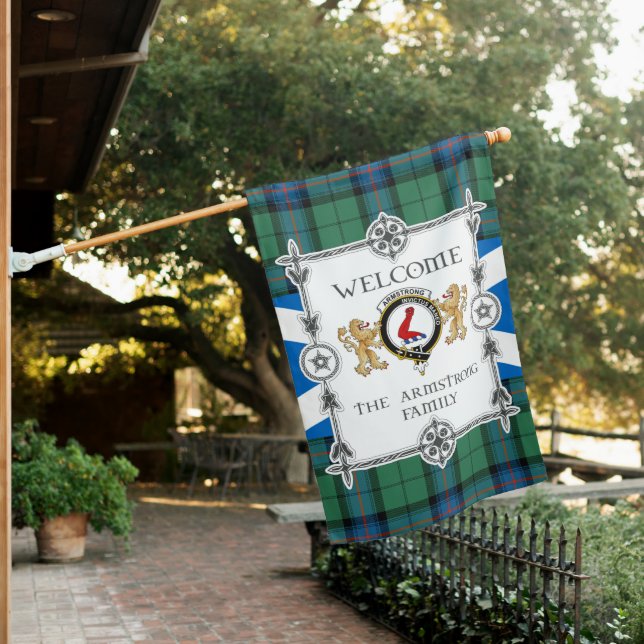 Armstrong Ancient Tartan Garden Flag - Tartan Flag (In SItu)