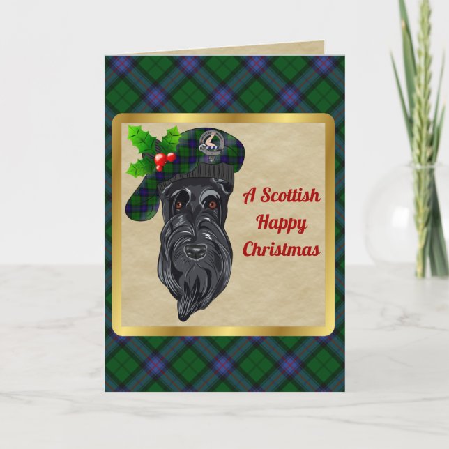 Armstrong Badge & Tartan Personalized Xmas Card (Front)