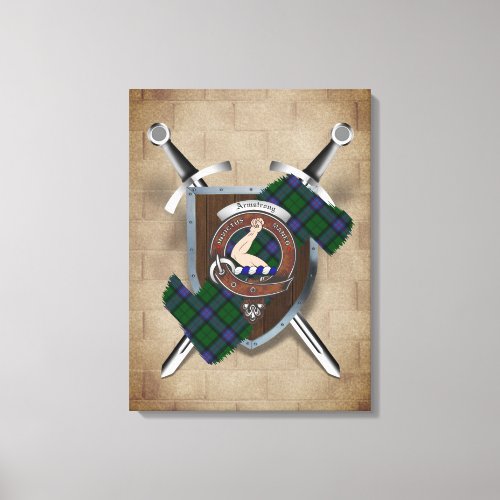 Armstrong Clan Badge Crossed Swords Canvas Print