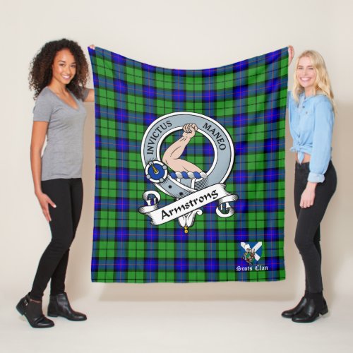 Armstrong Clan Badge Scot Tartan Plaid Fleece Blanket