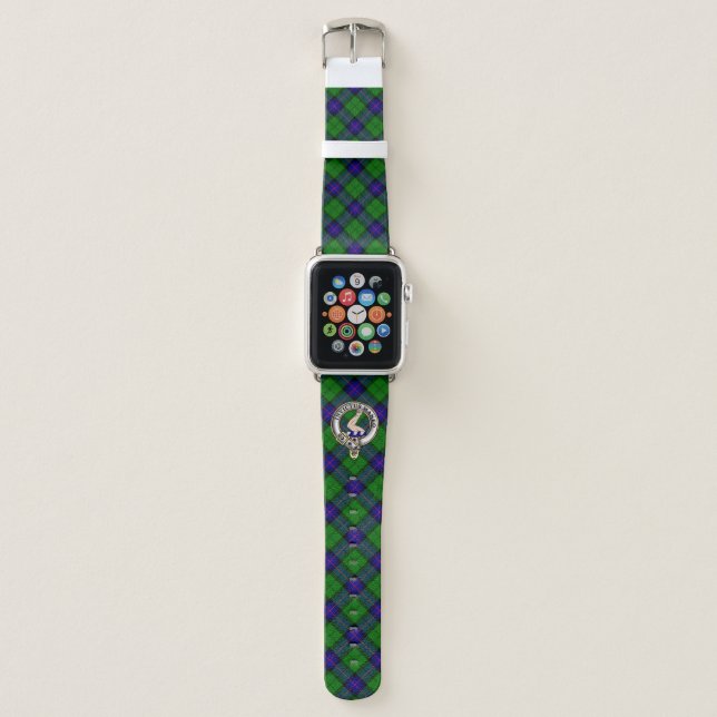 Armstrong Clan Badge & Tartan Apple Watch Band (Front)