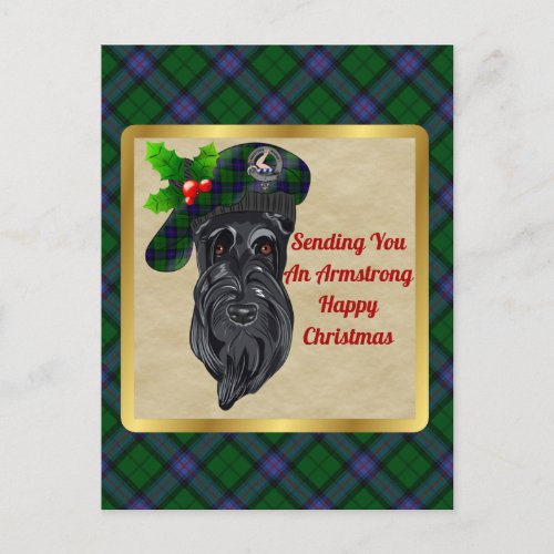 Armstrong Clan Badge  Tartan Christmas Postcard