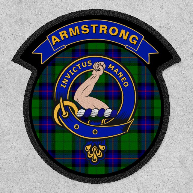 Armstrong Clan Badge/Tartan Personalized  Patch (Front)
