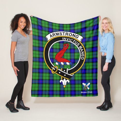 Armstrong Clan Badge Tartan Plaid Fleece Blanket