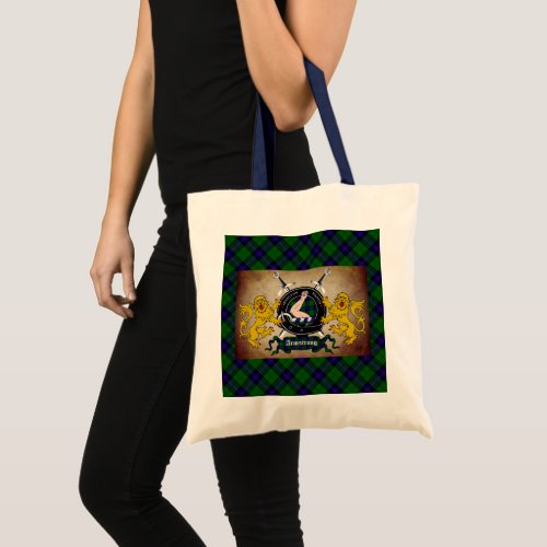 Armstrong Clan Badge  Tartan Tote