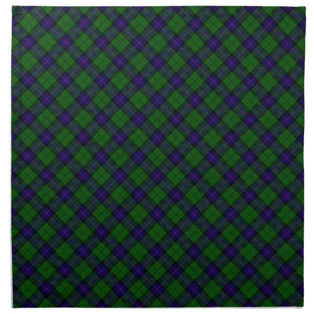 Armstrong clan tartan blue green plaid cloth napkin (Front)
