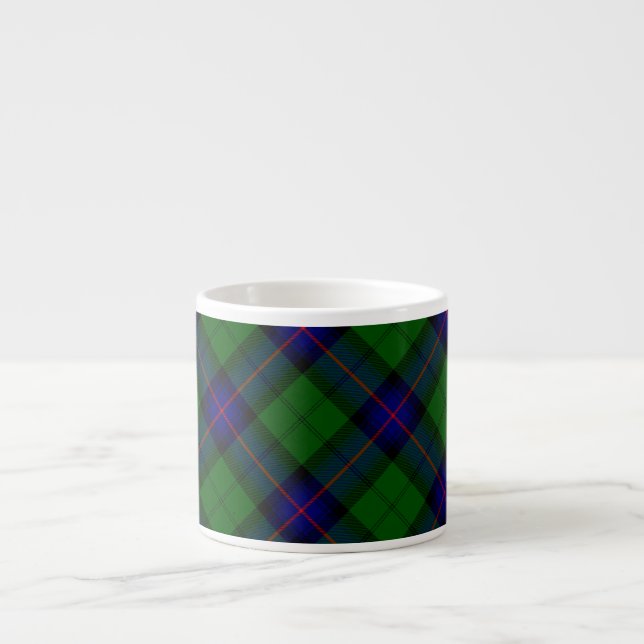 Armstrong clan tartan blue green plaid espresso cup (Front)