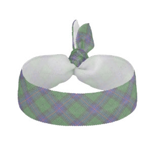 Armstrong clan tartan blue green plaid hair tie