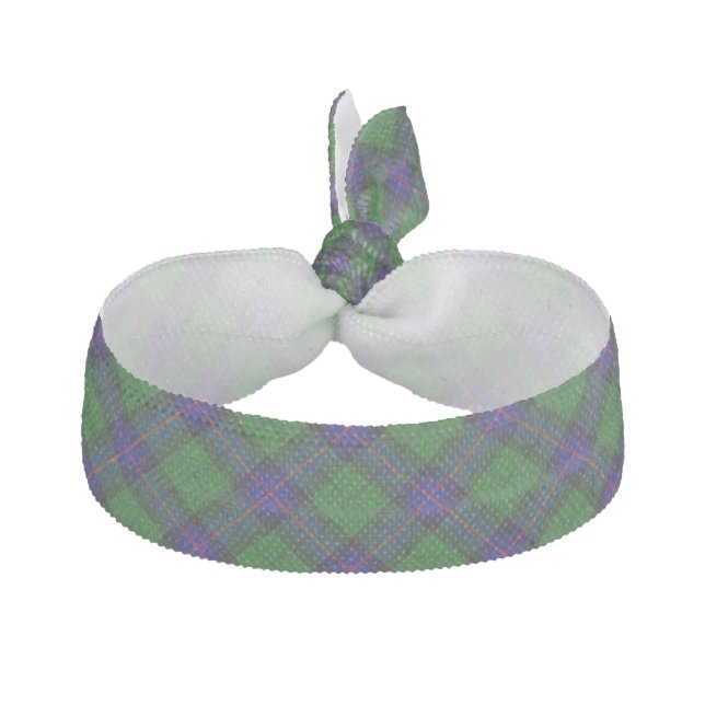 Armstrong clan tartan blue green plaid hair tie (Front)