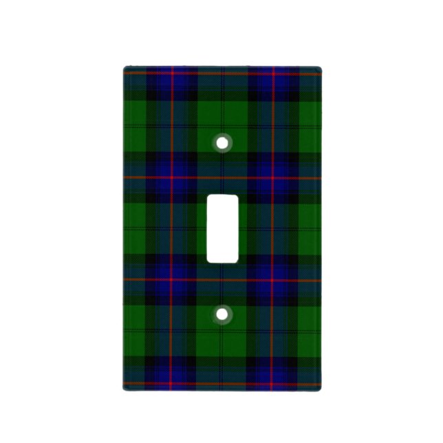 Armstrong clan tartan blue green plaid light switch cover (Front)