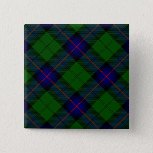 Armstrong clan tartan blue green plaid pinback button