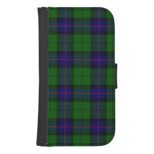 Armstrong clan tartan blue green plaid phone wallet