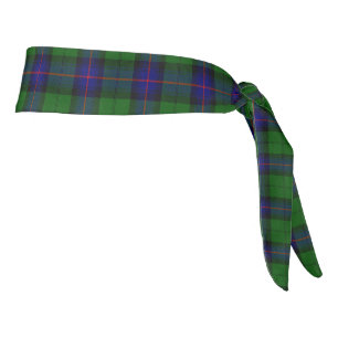 Armstrong clan tartan blue green plaid tie headband