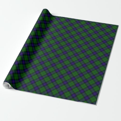 Armstrong clan tartan blue green plaid wrapping paper