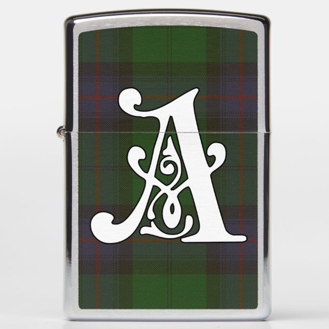 Armstrong Clan Tartan Monogram Zippo Lighter (Front)