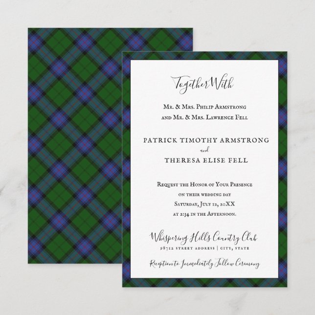 Armstrong Clan Tartan Scottish Plaid Invitation (Front/Back)