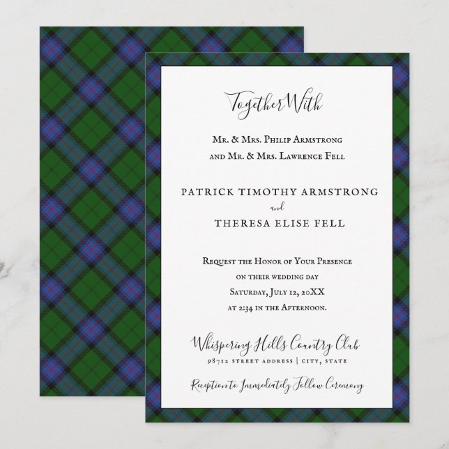 Armstrong Clan Tartan Scottish Plaid Invitation (Front/Back)