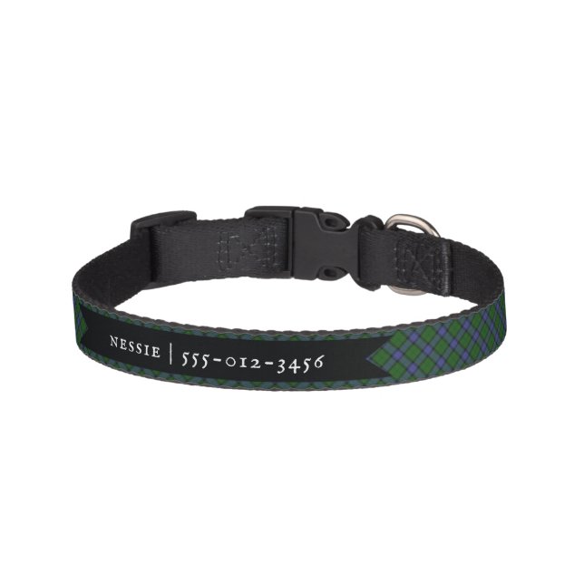 Armstrong Clan Tartan Scottish Plaid Pattern Pet Collar (Front)