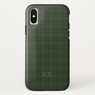 Armstrong Clan Tartan with your initials iPhone X Case