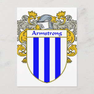 Armstrong Coat of Arms/Family Crest (Mantled) Postcard