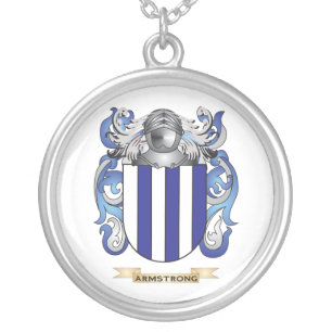 Armstrong Coat of Arms (Family Crest) Silver Plated Necklace