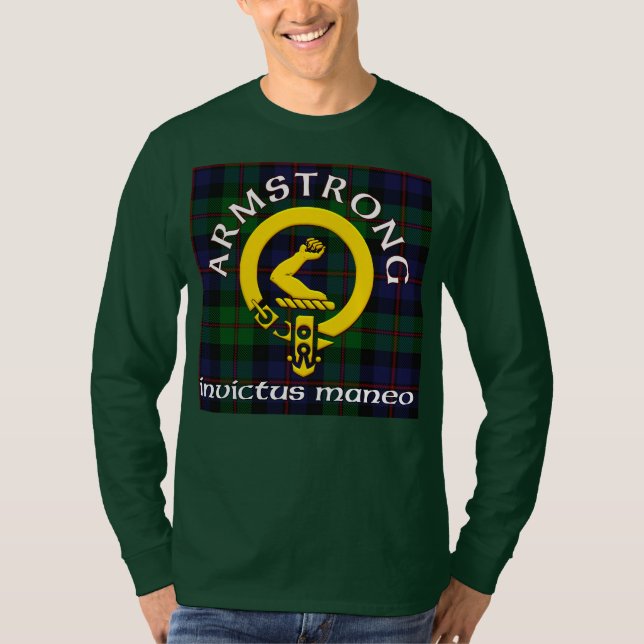 Armstrong Coat of Arms Invictus Maneo T-Shirt (Front)