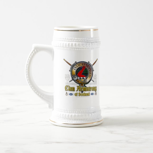 Armstrong Crest Badge Beer Stein (Left)
