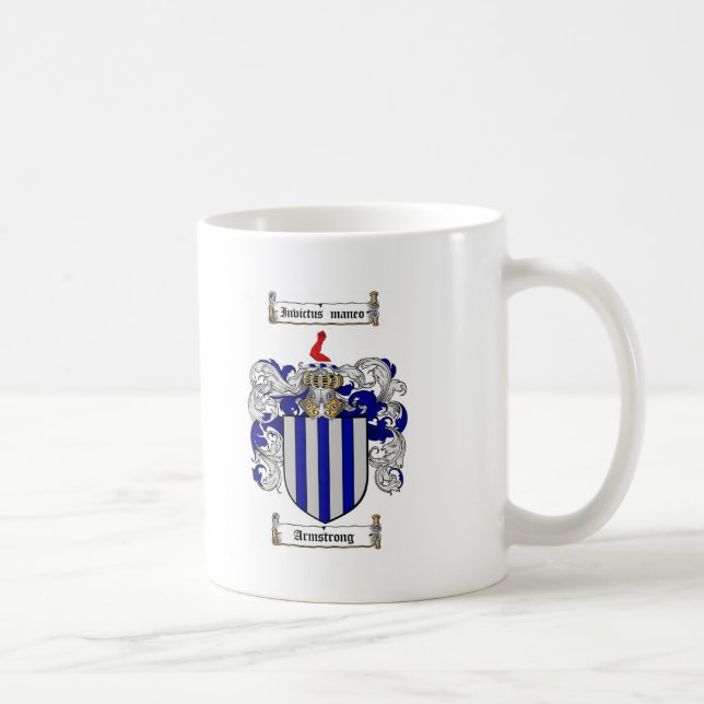 ARMSTRONG FAMILY CREST -  ARMSTRONG COAT OF ARMS COFFEE MUG (Right)