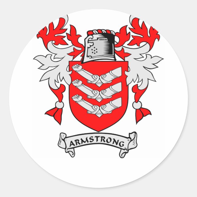 ARMSTRONG Family Crest Classic Round Sticker (Front)