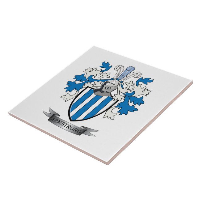 Armstrong Family Crest Coat of Arms Ceramic Tile (Side)