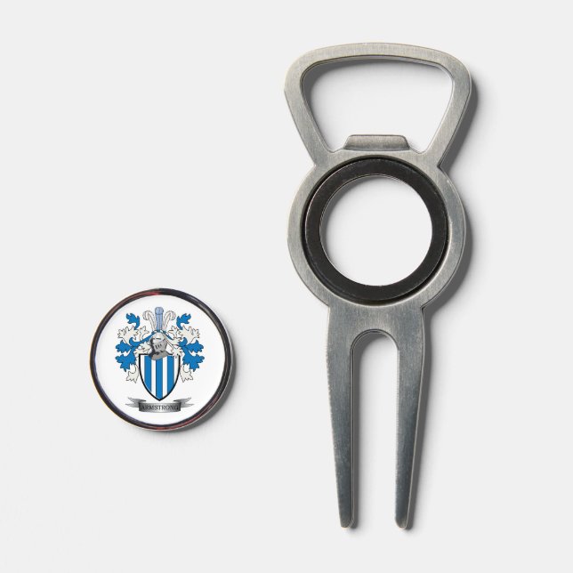 Armstrong Family Crest Coat of Arms Divot Tool (Front (Open))