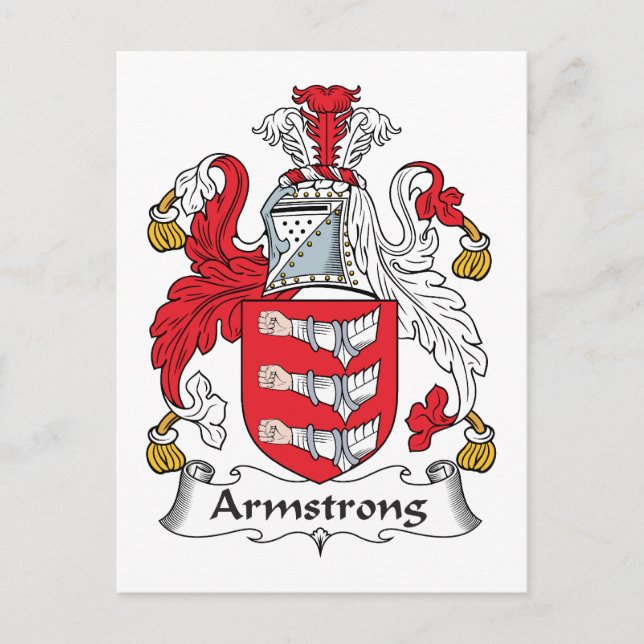 Armstrong Family Crest Postcard (Front)