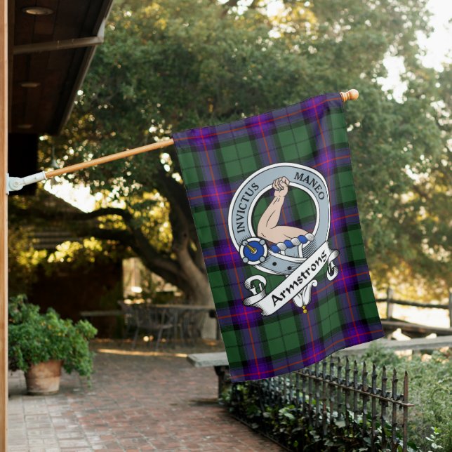 Armstrong Modern Clan Badge Tartan Flag Scottish (In SItu)
