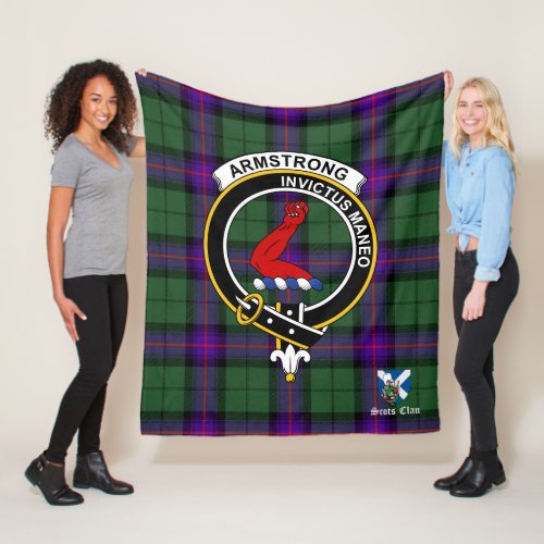 Armstrong Modern Clan Badge Tartan Plaid Fleece Blanket