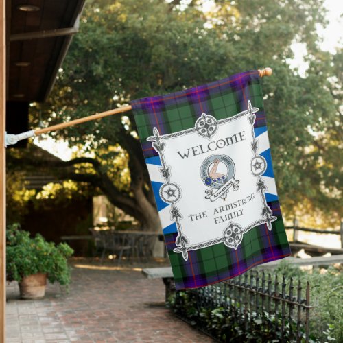 Armstrong Modern Tartan Garden Flag _ Clan Badge T