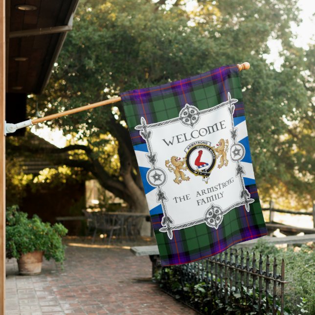 Armstrong Modern Tartan Garden Flag - Tartan Flag (In SItu)