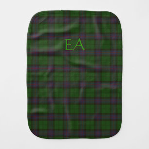 Armstrong Official Clan Tartan with your initials Baby Burp Cloth