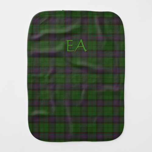 Armstrong Official Clan Tartan with your initials Baby Burp Cloth