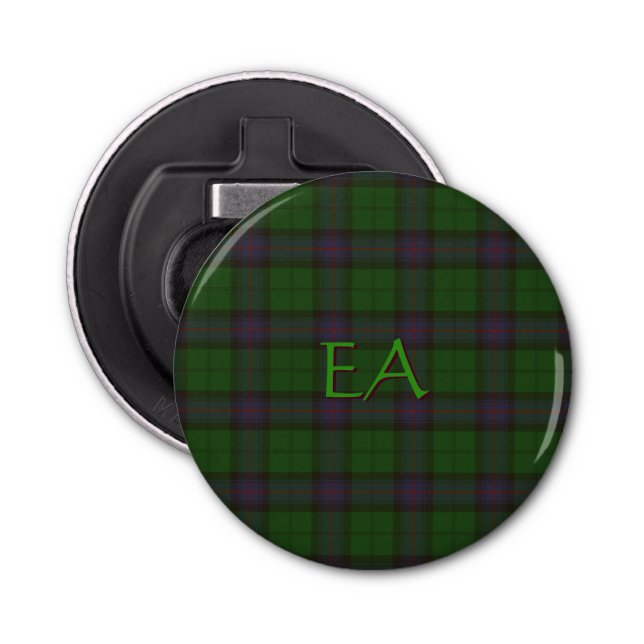 Armstrong Official Clan Tartan with your initials Bottle Opener (Front)