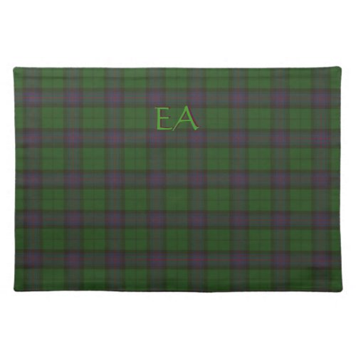 Armstrong Official Clan Tartan with your initials Cloth Placemat