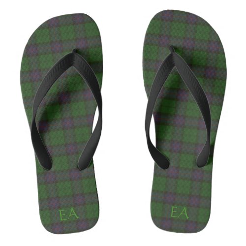 Armstrong Official Clan Tartan with your initials Flip Flops