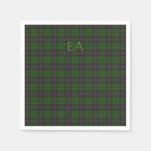 Armstrong Official Clan Tartan with your initials Napkins (Front)