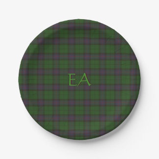 Armstrong Official Clan Tartan with your initials Paper Plates