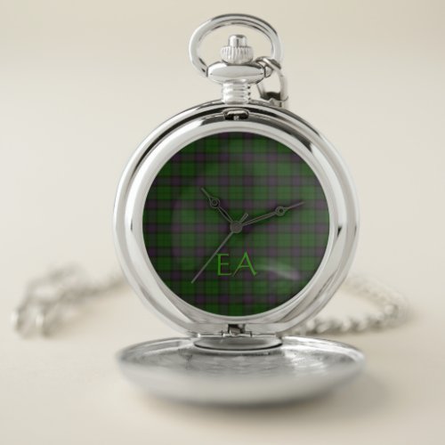 Armstrong Official Clan Tartan with your initials Pocket Watch