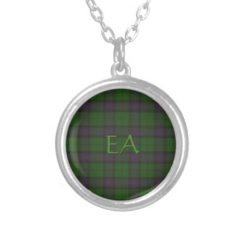 Armstrong Official Clan Tartan with your initials Silver Plated Necklace