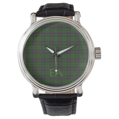 Armstrong Official Clan Tartan with your initials Watch