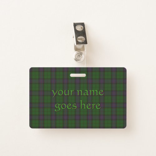 Armstrong Official Clan Tartan with your name Badge